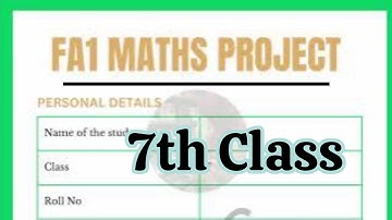 7th Class 💯 MATHS FA-1 Project Work 2024-2025 | 7th 💯FA-1 MATHSProject Work | 💯MATHS Project #7thfa1