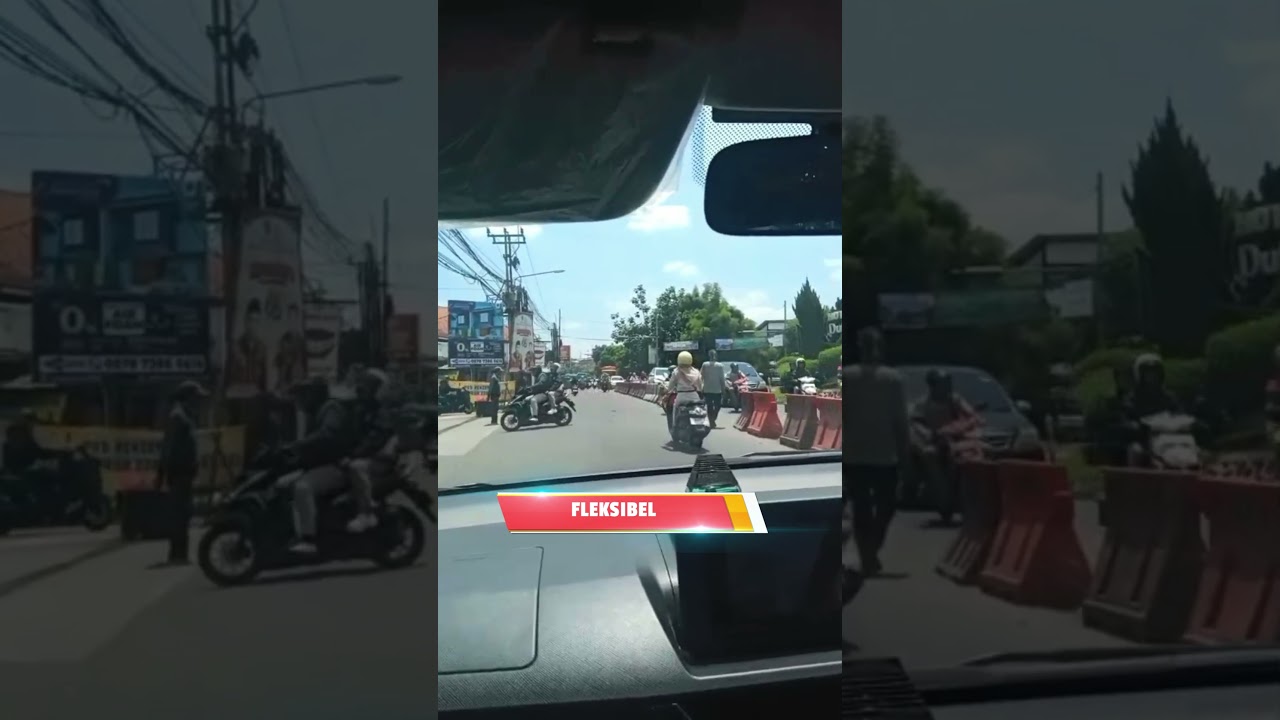 Latihan mobil berkendara di sekitar Dramaga yang terkenal macet dan ramai pengguna jalan 