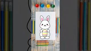 How to Draw a Easter Bunny with Egg #art #shorts #easydrawing