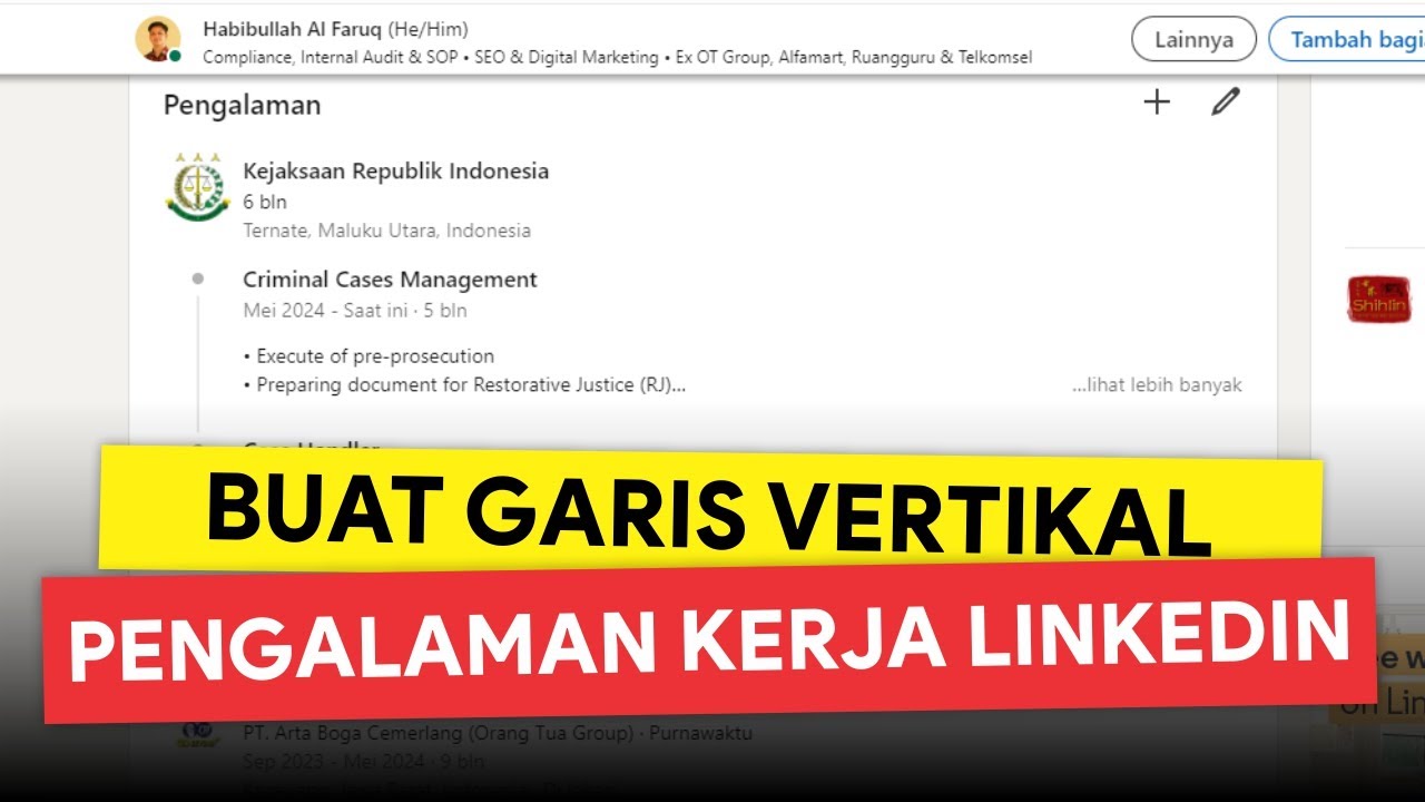 DARI JUNIOR JADI ATASAN! Cara Membuat Garis di Pengalaman Kerja LinkedIn