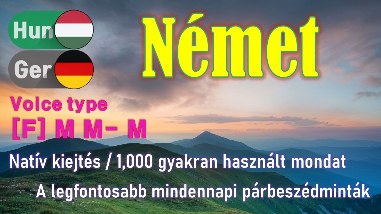 Német / Type [F] M M- M / anyanyelvű / Rövid és egyszerű 1,000 mondat.