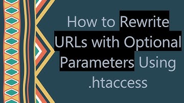 How to Rewrite URLs with Optional Parameters Using .htaccess
