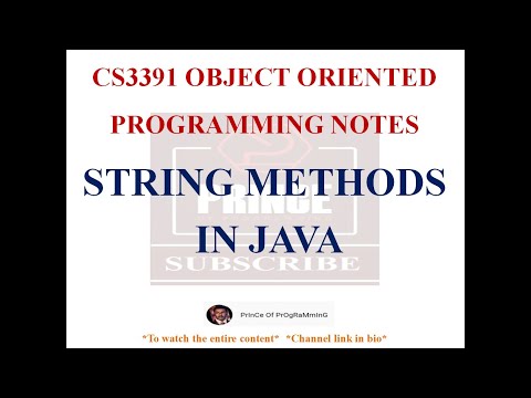 STRING METHODS IN JAVA NOTES | CS3391 OBJECT ORIENTED PROGRAMMING NOTES | 2021 REGULATION CSE