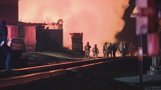 RAW VIDEO: Firefighters battle large fire at east Columbus recycling plant