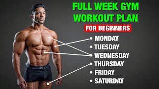 Full Week Gym Workout Plan For Beginners | Muscle Building & Fat Loss