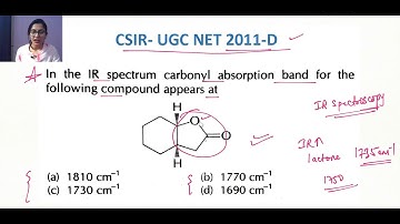 IR Spectroscopy- CSIR UGC NET questions