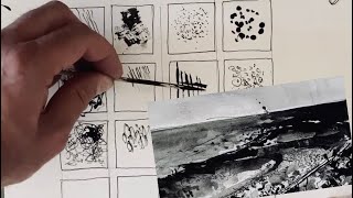 20 of the BEST surface texture ART TECHNIQUES using INDIAN INK] *Van Gogh MARK MAKING*