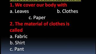 Class 1 My Clothes (Worksheet)