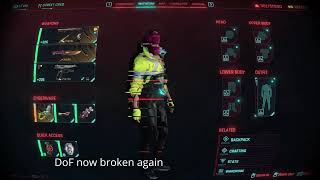 Reshade (Depth of Field) CinematicDOF.fx with Frame Generation on 'FIX' Cyberpunk 2077