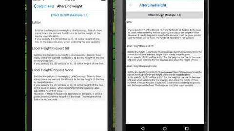 The effect altering line height for Xamarin.Forms