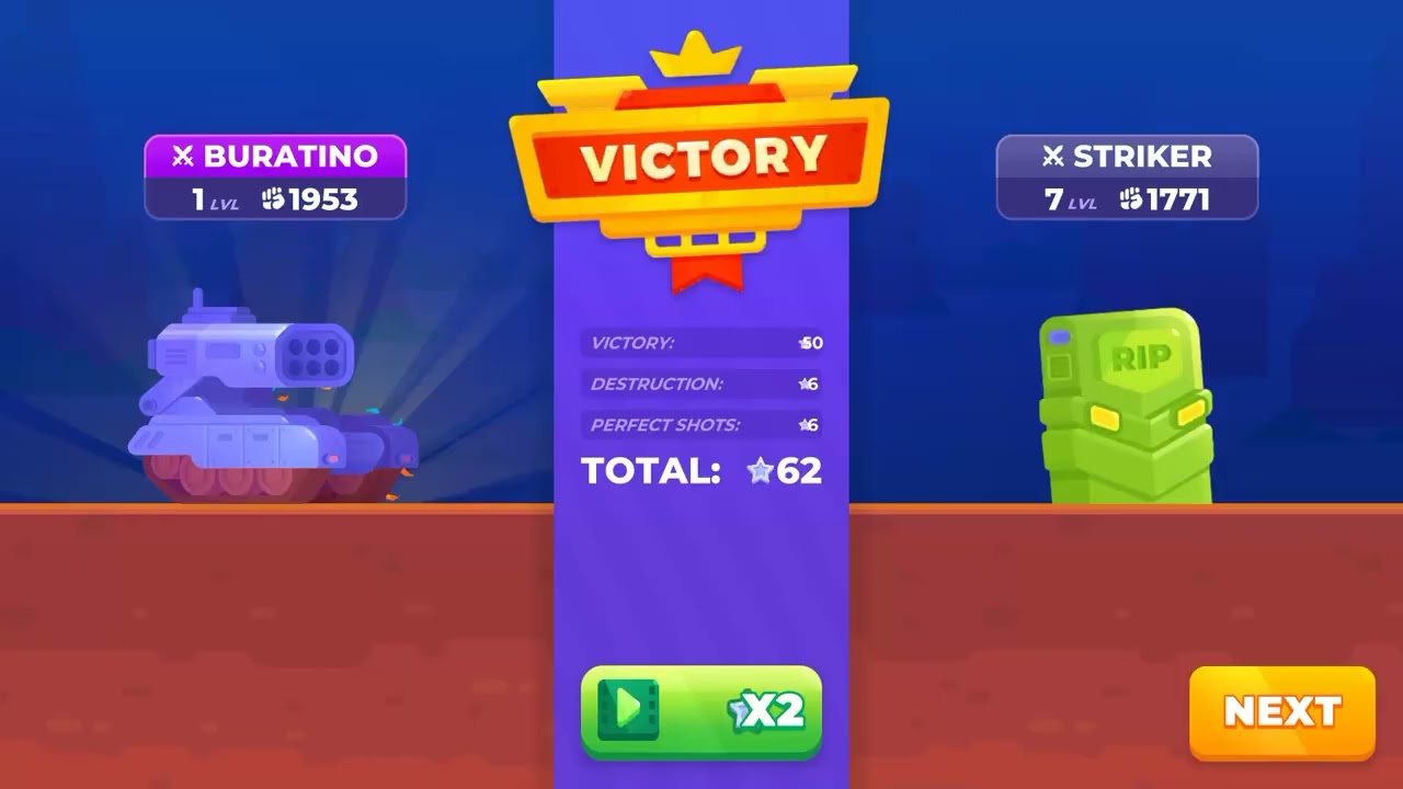 Tank Stars 2 All Tanks Gameplay  | New Update | ALL WINS part 33