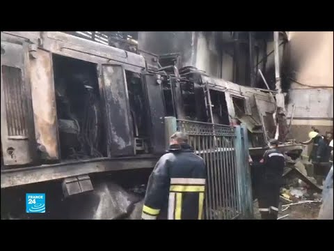 صور من حريق محطة القطارات في ميدان رمسيس بالقاهرة