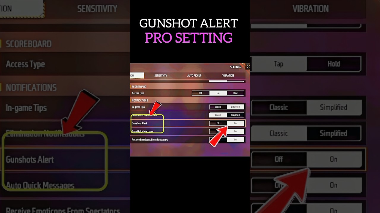 SECRET PRO SETTINGS for Gunshot Alerts in Free Fire 🔥🤯 99% Players Don’t Know