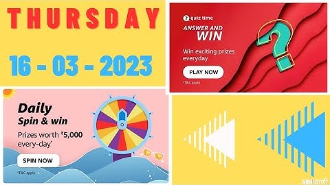 Amazon Today Quiz Answers || Amazon Daily Quiz Answers Today 16 March 2023 Thursday | Amazon Pay Bal