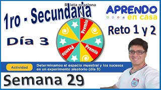 APRENDO EN CASA - 1ER AÑO - SEMANA 29 - DIA 3 - RETO 1 y 2: PROBABILIDADES / MUNDO MATEMATICO OFICIA