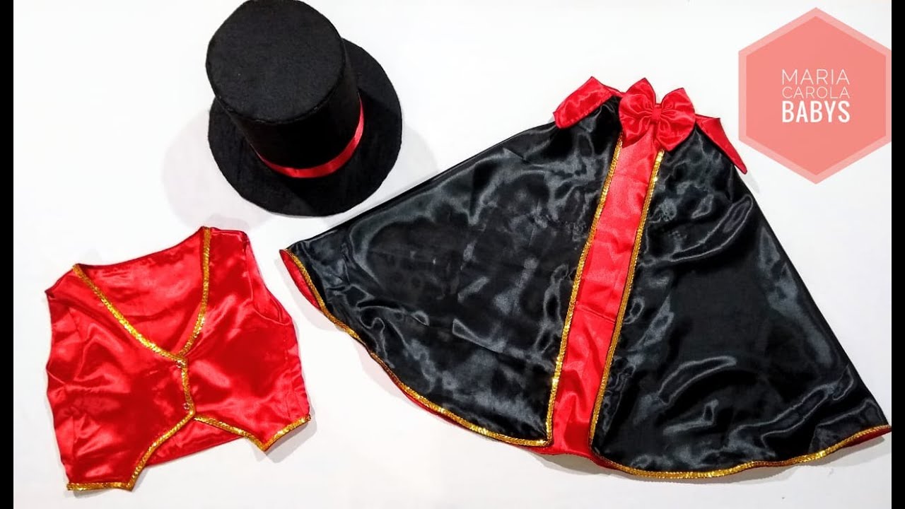 Fantasia infantil Mágico veste de 1 a 10 anos/modelagem gratuita