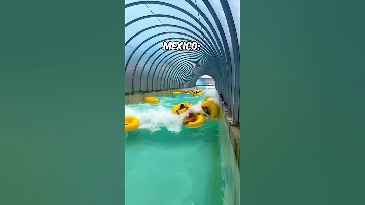 Lazy rivers in USA vs Mexico! #shorts