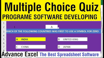 how to make a multiple choice quiz  Software Design in excel
