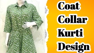 Coat Collar Kurti Cutting And Stitching | Co ord Set Design👌