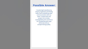 Question 22: How do you handle tight deadlines?  #Interviewtips #resumeadvice #careercoaching