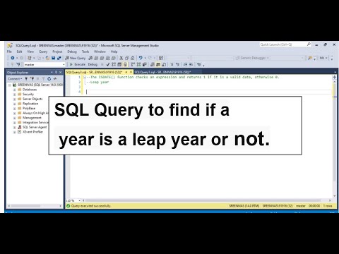 Most Asked question in interview of SQL developer | How to find a year is a leap year or not in sql