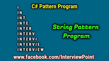 C# String Program l String Pattern Program in C#.Net l Interview Point l D.  K.  Gautam