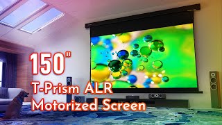 Screenpro Ceiling Mounted Ust Ambient Light Rejecting Motorized Projector Laser Tv Screen - Aj