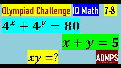 If 4^x+4^y=80 and x+y=5, find the value of xy.
