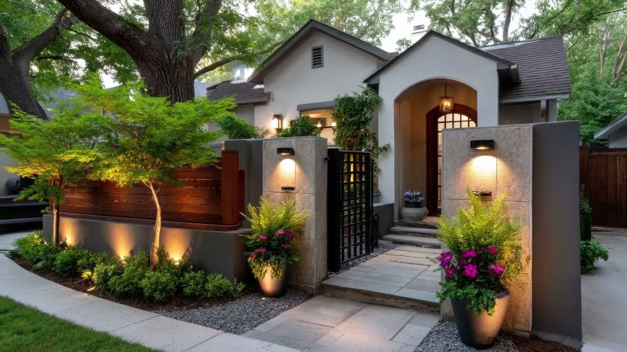 Небольшое преображение переднего двора | Потрясающий вход с садовой калиткой и элегантной аркой