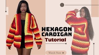 HOW TO CROCHET A HEXAGON CARDIGAN/SWEATER #diy #crochet #beginners #fashion #crochetting
