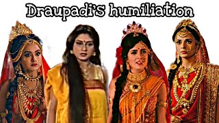 Draupadi's humiliation in dyut sabh II dushasaan drags draupadi to hall