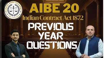 AIBE 20 | Previous Year Ques | Indian  Contract Act l By Sushant Sir| PYQ | Legal Bees Academy