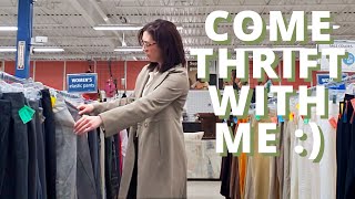 THRIFT WITH ME for SPRING | thrift haul try-on with thrift flip plans!