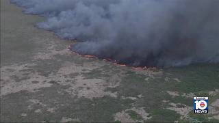 Brush fire burns 4,400 acres near I-75 in West Broward