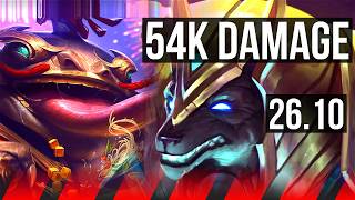 TAHM KENCH vs NASUS (TOP) | 54K damage | EUNE Master | 26.10