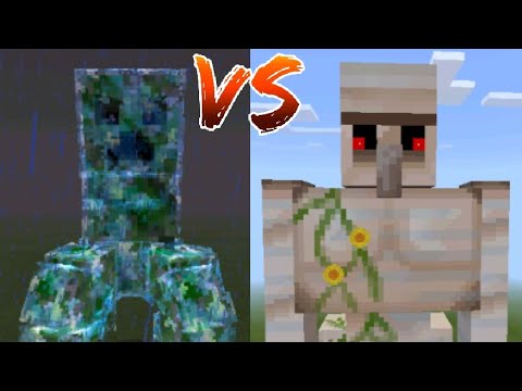 Charged Creeper Titan Vs Ultima Iron Golem Titan - Minecraft Mob Battle