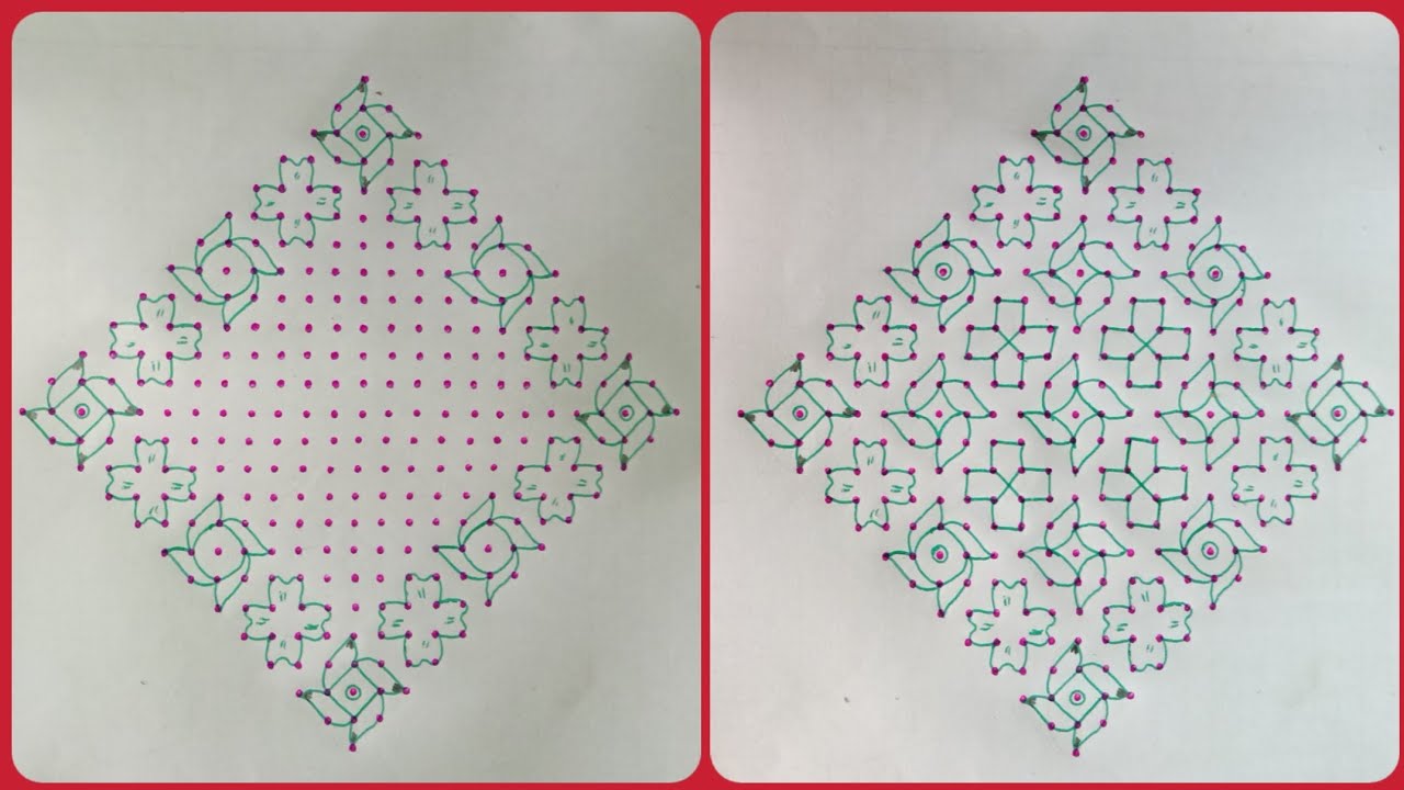 25-1 muggulu with dots /easy chukkala muggulu/big rangoli 