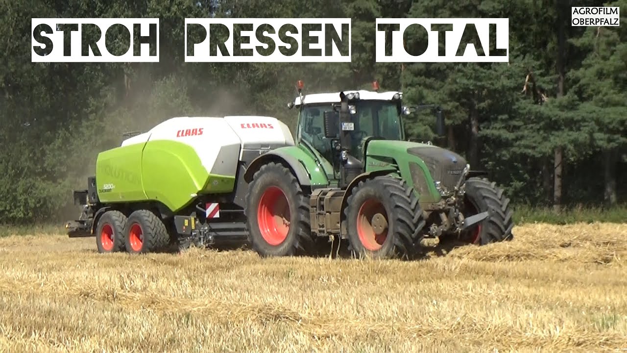 Press-Movie-XXL - Stroh pressen mit Claas Quadrant 5200 FC Evolution und Fendt Vario 939 -LU Ruhland