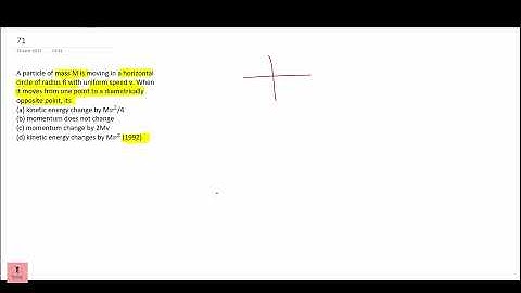 A particle of mass M is moving in a horizontal circle of radius R with uniform speed v. When it move