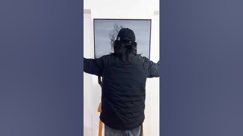 A branch, a bottle cap, tapping out a peaceful night, easy to learn, try it #branch painting #acryli