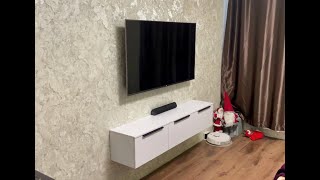 Тумба под телевизор навесная, плюс  прикроватные тумбочки. Своими руками.