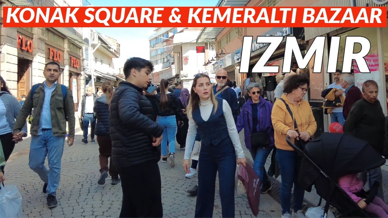 Izmir, तुर्किये | konak चौक | पैदल यात्रा 4K