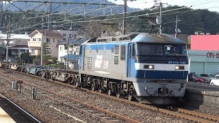 【4K】JR山陽本線　EF210-136号機牽引　貨物列車　西高屋駅通過