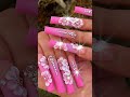 Pink Flower Rhinestone Nails  #nailart  #nails  #naildesign