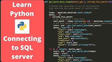 Connecting to SQL Server with Python - Python programming for beginners