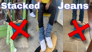 How to make stacked jeans with no sewing machine