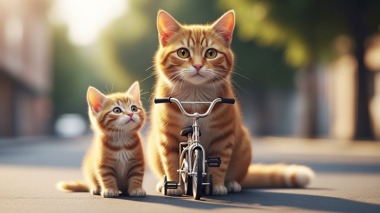 From Fried Chicken to Dreams Mama Cat Buys a Bike for Her Kitten 🚲🐱
