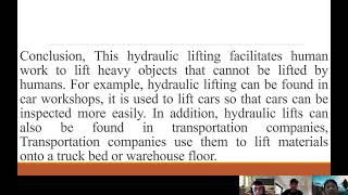 Mini Project PASCAL'S PRINCIPLE @ HYDRAULIC LIFT DBS10012 DEE POLIKK