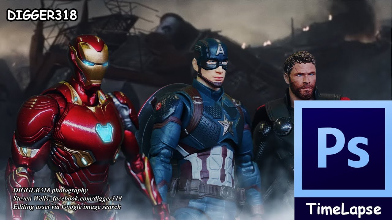 S H Figuarts Captain America Avengers Endgame Photoshop Time Lapse