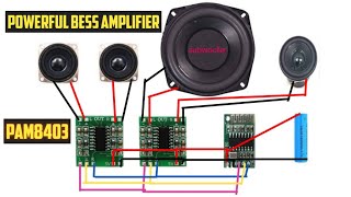 PAM8403 Amplifier Subwoofer||Two  PAM8403 Connection